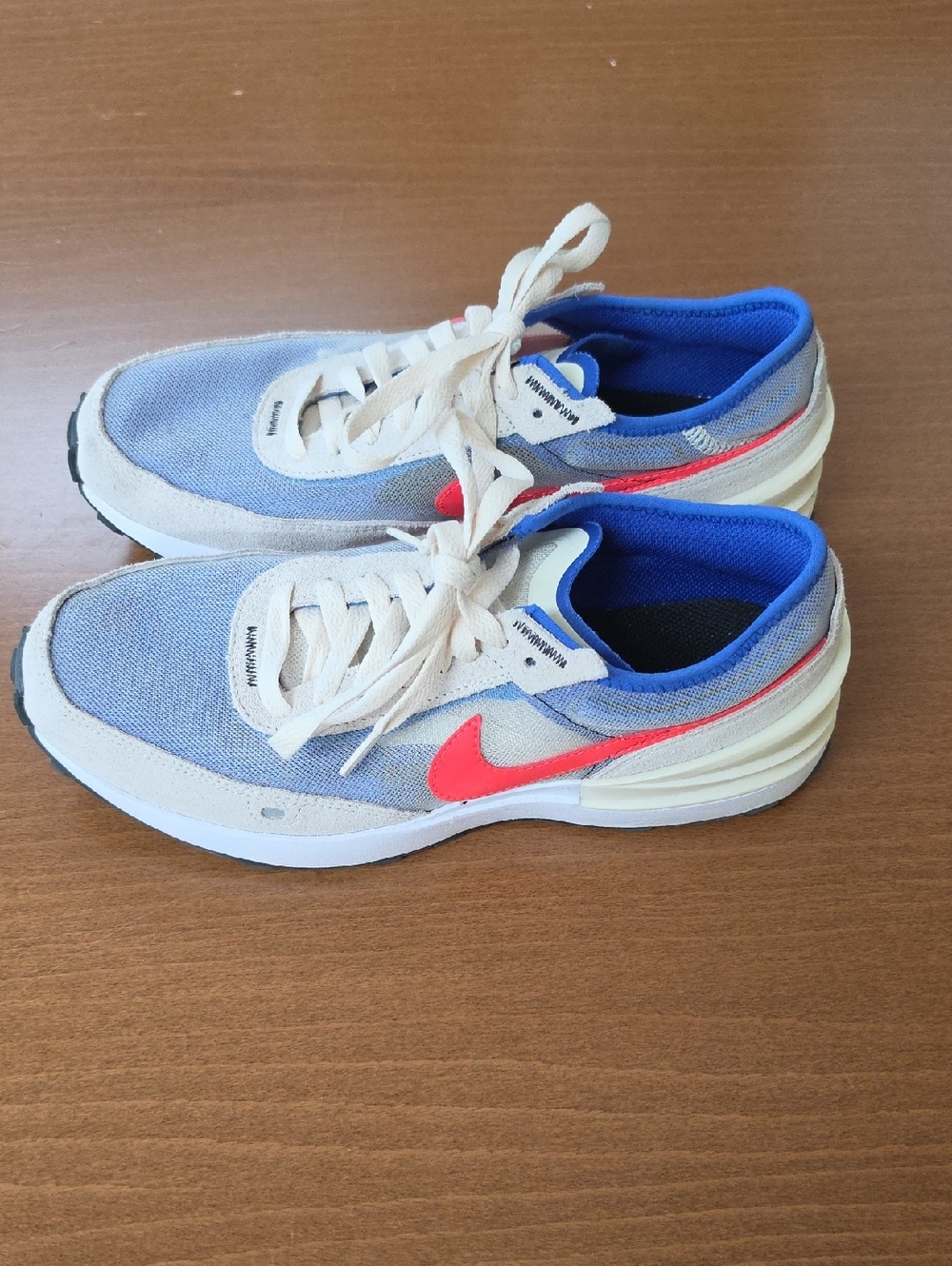 NIKE WAFFLE ONE (GS) 7Y WMNS 8.5 ‘COCONUT MILK CRIMSON ROYAL' SNEAKER, LIKE NEW